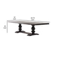 thumbnail image 5 of Benjara 95-123" Dining Table- 2 Extension Leaves- Turned- Antique Black Wood, 5 of 7