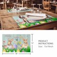thumbnail image 3 of Placemats Set of 4, Easter Bunny Woven Placemat, Linen Place Mats for Kitchen/Dining Tables, Spring Easter Eggs Floral Teal Wood Washable Table Mats for Party, 3 of 8