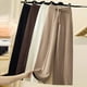 thumbnail image 5 of Pantalones anchos de punto para mujer, otoño e invierno, pantalones de lana holgados y rectos de cintura alta, pantalones caídos con cordones, 5 of 6