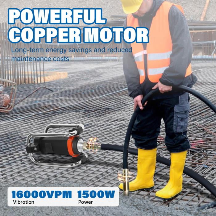 Electric Concrete Vibrator Handheld, Portable Construction Insertion Cement Concrete Vibrating Tool (Black, 14.75FT) - Walmart.com Electric Concrete Vibrator Handheld, Portable Construction Insertion Cement Concrete Vibrating Tool (Black, 14.75FT) - Walmart.com