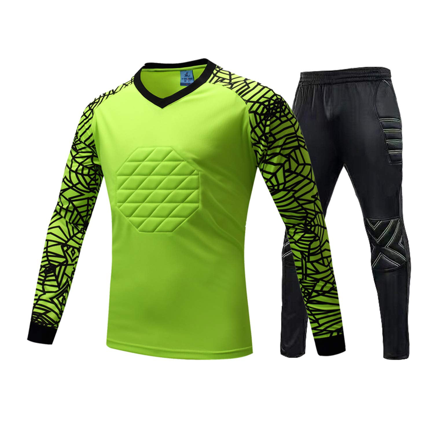 Football Goalkeeper Long-Sleeve Suit Trousers shorts Soccer Super League Jersey Set For Men & Kids 