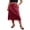 Red, variant on Gupgi Women Satin Midi Skirts Casual Elegant Lace Hem Long Skirt for Daily