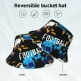 thumbnail image 3 of Vsdgher Football Print Bucket Hat for Men&Women Bucket Hat Reversible Summer Double-Side-Wear Travel Gardening, Beach, Camping, Hiking, Fishing Cap, 3 of 5