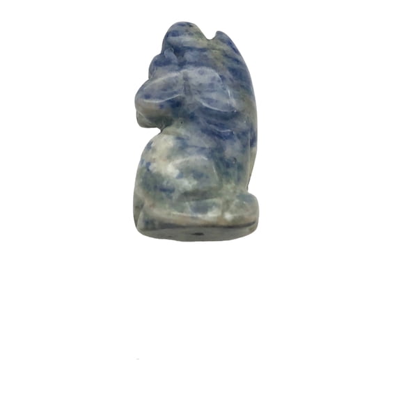 New Moon Sodalite Wolf / Coyote Animal Figurine | 21x11x8mm | Blue white | 1 Figurine