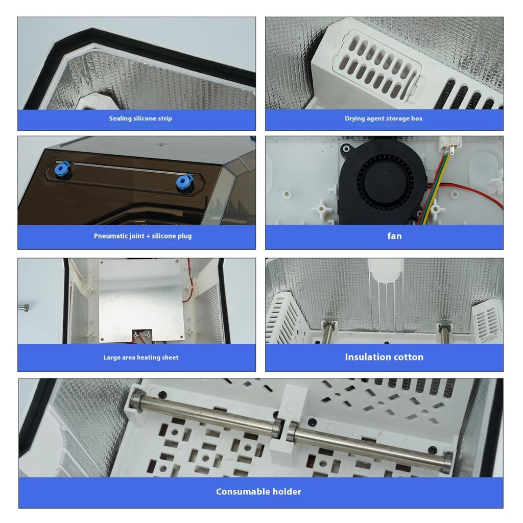PatungKu Smartests PID Temperature Control 3D Printer Dryer 48H Continuous Operation Oleds Display