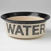 PetRageous Pooch Basics Water Bowl, 2 Cups, Black and White
