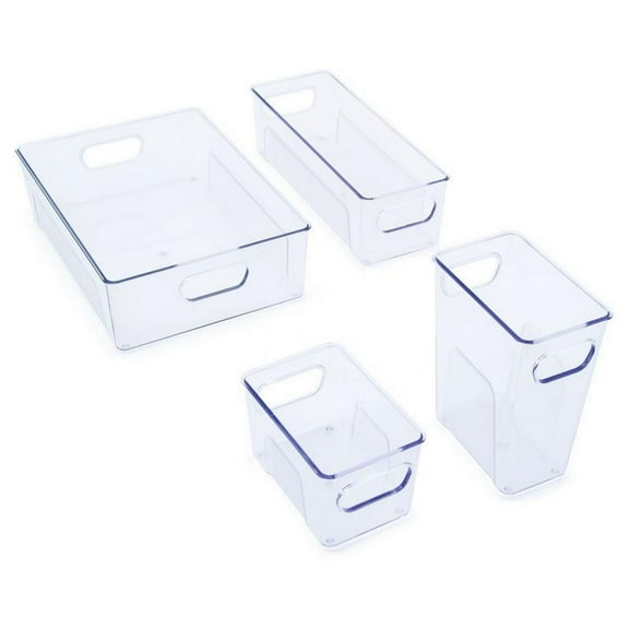 COPCO CLEAR MINI FRIDGE BIN SET OF 4