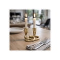 thumbnail image 3 of Elegant Knotted Loop Taper Candle Holder for Home Decor - Metal Candlestick Holder for Table Centerpiece, Living Room, and Mantel or Console - Pillar Candle Accent for Bedroom - 4", Gold & Metallic, 3 of 11