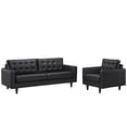 thumbnail image 1 of Modern Contemporary Living Room Sofa and Armchair Set of Two Black, 1 of 6