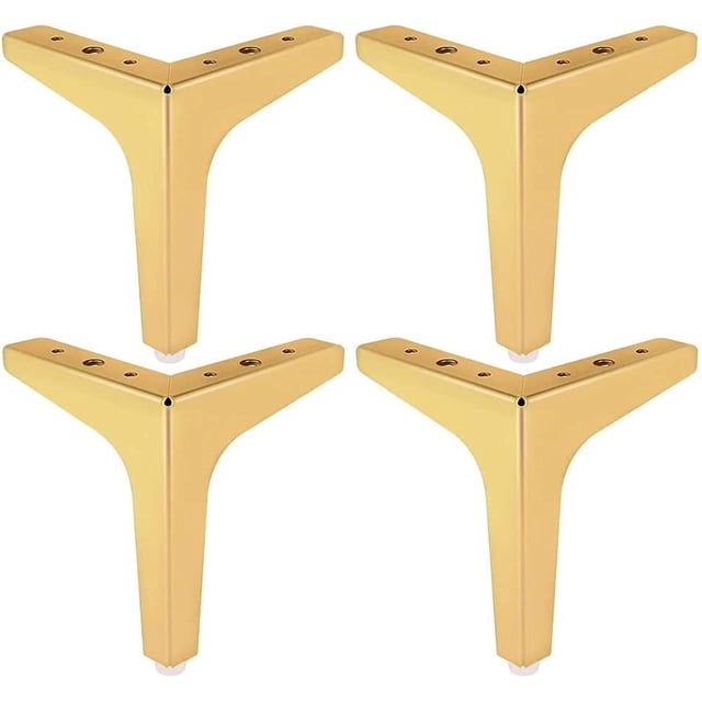 4 patas para muebles, patas doradas para muebles, patas para mesas, patas para armarios, patas para muebles, patas para gabinetes, patas para muebles de metal dorado (B)