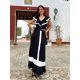 thumbnail image 2 of HH TRAF Trajes casuales de verano para mujer de 2 colores con volantes, cuello en V corto, sin mangas, faldas de cintura alta con cremallera en la espalda, ropa de calle para mujer, 2 of 5
