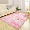 thumbnail image 7 of Junovo Luxury Velvet Shag Area Rug Modern Indoor Fluffy Rugs, Extra Comfy and Soft Carpet For Bedroom Living Room Kids Room,3'x4',Pink, 7 of 7