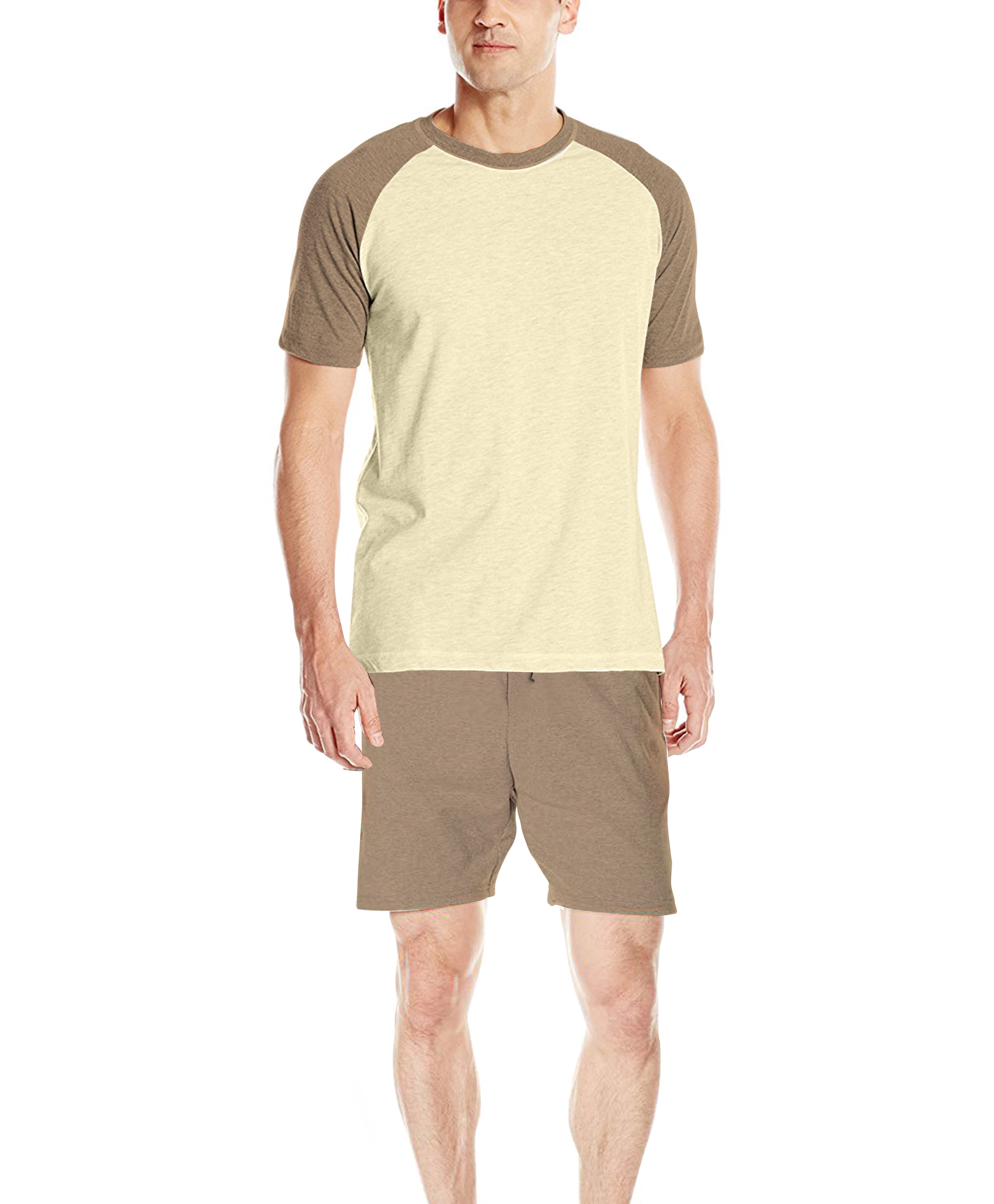 Hanes Men's Adult XTemp Short Sleeve Cotton Raglan Shirt and Pants