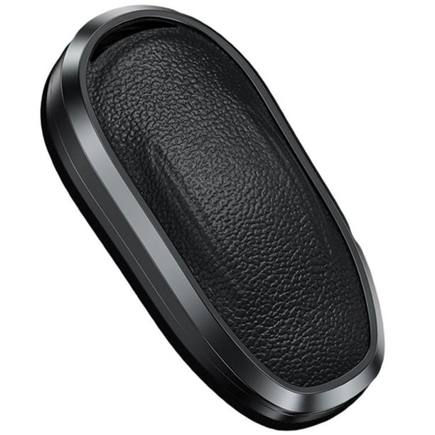 Estuche para llavero de coche de aluminio y cuero, moderno y protegido. gris
