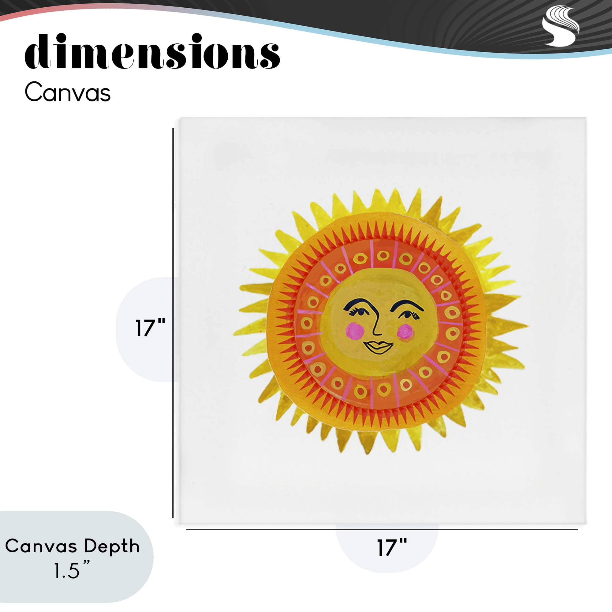 Stupell Industries Eccentric Bohemian Sun Canvas Wall Art, design by Katherine Herrell Studio