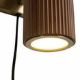 thumbnail image 4 of Tambo Wall Sconce Dark Walnut Wood Finish Weathered Brass Dimmer, 4 of 10
