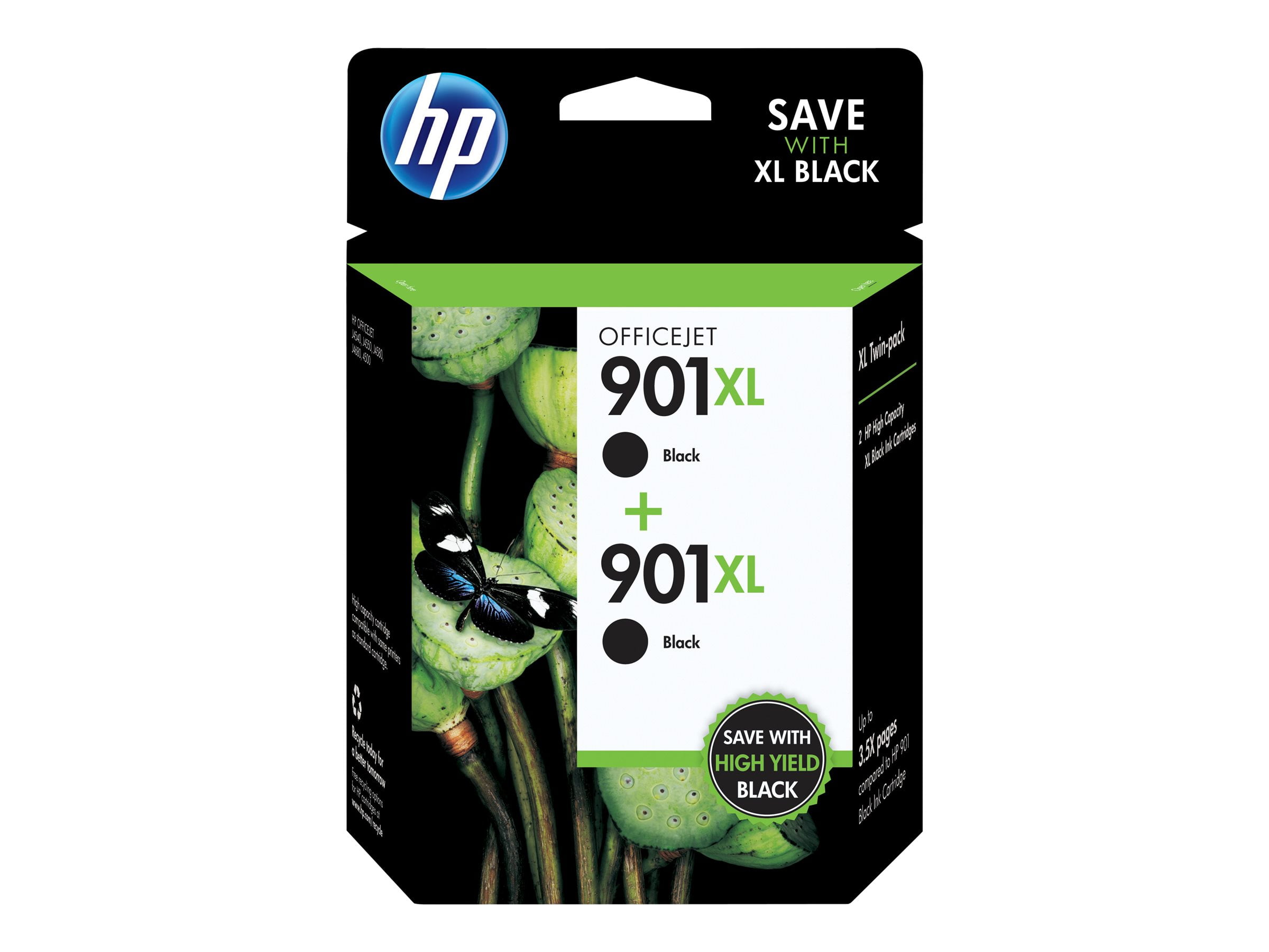 901XL Black & 901XL Colour Compatible Ink Cartridge 4 Pack for HP 