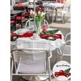 thumbnail image 4 of Outdoor Tablecloth with Umbrella Hole and Zipper, Red Truck Christmas Round Table Cloth 54 Inch Waterproof Tablecloth, Xmas Tree Snowflake Grey Wooden Picnic Table Cover for Patio Camping, 4 of 7