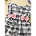 thumbnail image 6 of KIMI BEAR Newborn Baby Girls Outfits 0 Months Spring Summer Outfits 3 Months Classic Checkboard Prints Sleeveless Jumpsuit + Hat 2PCS Set Khaki, 6 of 8