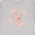 thumbnail image 4 of Inktastic Llama Rose Flower Wreath Girls Long Sleeve Toddler T-Shirt, 4 of 5