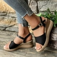 thumbnail image 5 of Sandals for Women Oofos Sandals Women's Fashion Casual Round Toe Roman Spring And Summer Style Fashionable Thick-Soled Casual Sandals Black, 5 of 8