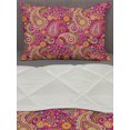 thumbnail image 3 of Paisley Comforter & Sham Bedding Set, Vivid Design with Flowers Dots Leaves and Ornamental Patterns Art Print, 3 pcs Duvet Set Microfiber Filling Quilt, 5 Sizes, Multicolor, by Ambesonne, 3 of 4