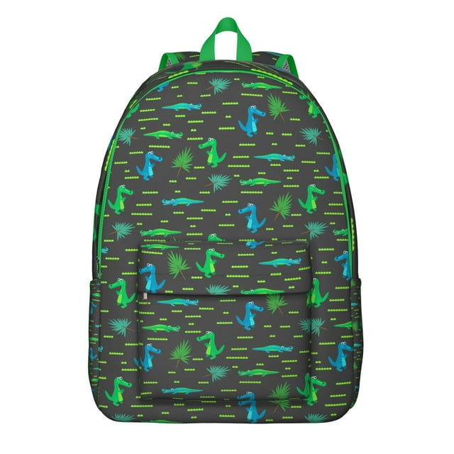 Nature Roaring Dinosaur Backpack – Watercolor Dino World Forest Pattern for Outdoor Use and Travel