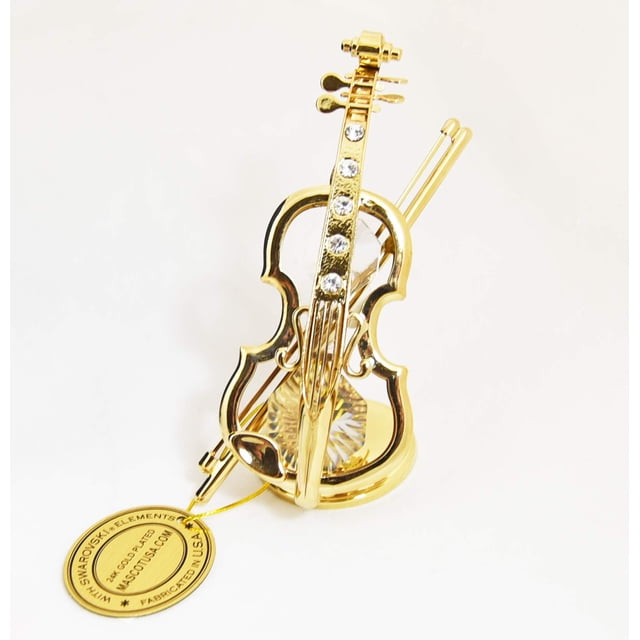 Violín Miniatura Crystal Delight de Mascot con Baño de Oro 24K