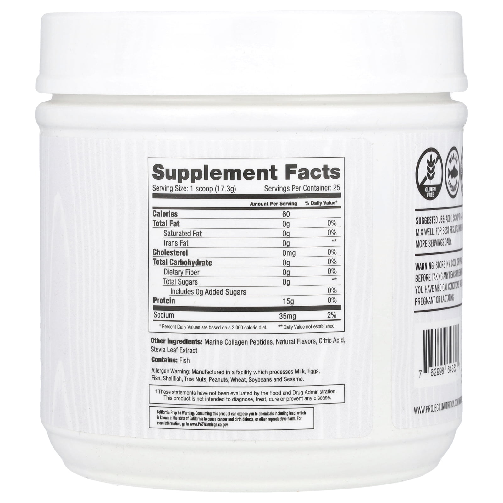 Martha Stewart Wellness Marine Wellness Collagen, Lemon, 15.27 oz (432.5 g)