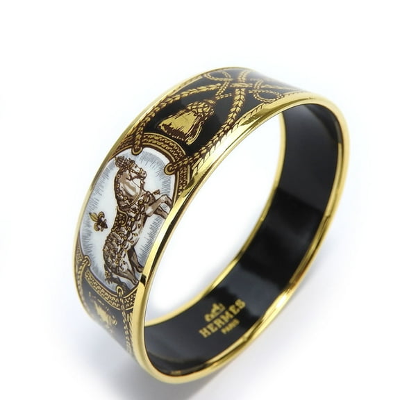 Pre-Owned Hermes bracelet enamel GM metal cloisonné multicolor gold black horse... (Good)