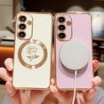 thumbnail image 2 of for Samsung Galaxy S23 FE Magnetic Phone Case Compatible with MagSafe Cute Rose Flower Case for Women Luxury Plating Camera Lens Cover Soft Silicone S23 FE Shockproof Case 6.4" (Purple), 2 of 10