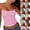 #02 Hot Pink, variant on Y2K Crop Cami Tops for Women Summer Striped Spaghetti Strap Slim Fit Tank Tops Stretchy Daily Clubwear Shirts ,L,#02 Hot Pink