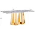 thumbnail image 2 of Modern Dining Table 70" Rectangular Kitchen Table with Imitation Marble Grain MDF Wooden Top & Iniregular Gold Base,Faux Marble Dinner Furniture for Kitchen Dining Room/Meeting Room, 2 of 9