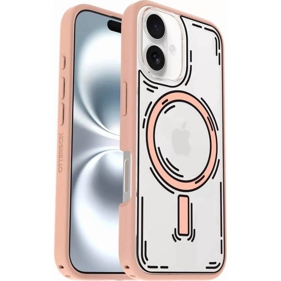 OtterBox iPhone 16 (Only) - Symmetry Series Clear+ Case - Doodle Cover - Snaps to MagSafe - Ultra-Sleek - Raised Edges Protect Camera & Screen - Non-Retail Packaging