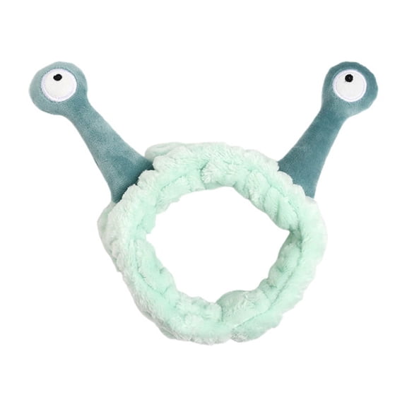 Korean Women Girls Wash Face Plush Headband Funny Cartoon Snail Antenna Eyes Elastic Hair Band Candy Color Makeup Styling Turban Bandana