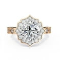 thumbnail image 2 of IGI Certified Lab Grown Diamond Engagement Ring | Center 7.5MM Cushion Cut Beaded Floral Halo Wedding Rings For Women In 18K Solid Rose Gold | F-G, VS-SI Quality (2.55 Ctw) Ring Size-8, 2 of 7