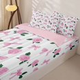 thumbnail image 3 of Homewish Cute Coquette Bowknot Zipper Twin Comforter Sets with Fitted Sheet and 2 Pillowcases,Pink Cute Flower Zipper Bedding Set For Kids,Pink Reversible,4-Piece, 3 of 7
