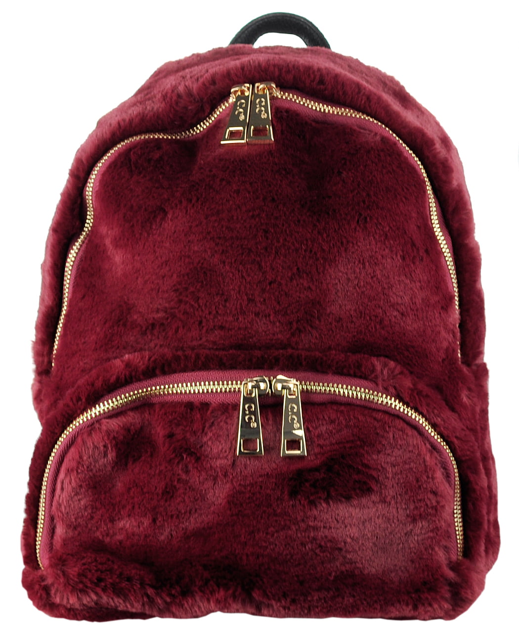 C.C Women's Faux Fur Fuzzy Backpack Schoolbag Shoulder Bag Purse ...