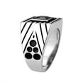 thumbnail image 2 of Anillo Color Plata Para Hombres de Acero Inoxidable Forma Cuadrado en Onyx, 2 of 5