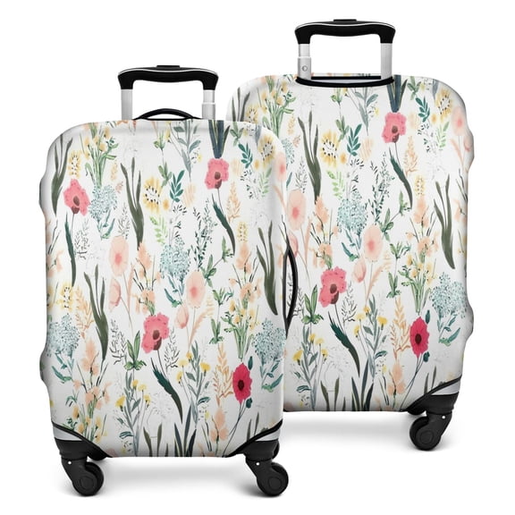 Pioneer Flower Floral Print Pattern Luggage Cover Fashion Suitcase Cover Baggage Covers Fit 25-28 Inch Luggage (Go Travel)