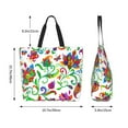 thumbnail image 6 of Bingfone Canvas Tote Bag For Women With Inner Pocket Aesthetic Cute Shopping Tote Bags Reusable Grocery Bags-Paisley, 6 of 9