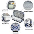 thumbnail image 4 of Standing Pencil Case with Base Large Capacity Stationery Pouch Pen Bag with Zipper for Women Men Blue and White Batik Pattern, 4 of 7