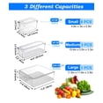 thumbnail image 3 of Organizador de nevera KUMD, paquete de 10 unidades con tapas, PET transparente sin BPA, 3 of 9