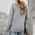 thumbnail image 4 of Lilgiuy Women Casual Solid Hollow Out Pullover Long Sleeve V-Neck Sweater Winter Dresses for 2022, 4 of 5