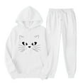 thumbnail image 2 of MuZeFu Sweatsuits 2Pcs Sets Womens Sweatsuits 2Pcs Sets Womens Under $20.00 Clearance Outfits Sports Tracksuits Long Sleeve Pullover Hoodies Sweatshirt Loose Coat And Sweatpants Fall Winter Suit, 2 of 7