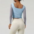thumbnail image 5 of PiGOGI Women's Summer Long Sleeve Round Neck Comfortable Tank Top - Casual Stretchy Blouse for Everyday Wear Sky Blue XL, 5 of 5