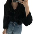 thumbnail image 4 of Lazy Style Thin Long-sleeved Women's Loose Knitted Sweater Shirt Coat Tops, 4 of 4