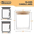 thumbnail image 4 of Frascos para velas SHOWIN de 296 ml, vidrio grueso con tapas de madera, 15 piezas, 4 of 7