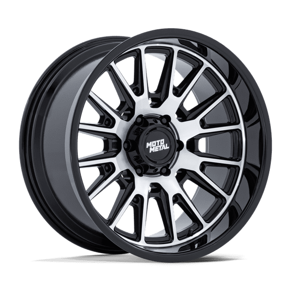 20x10 Moto Metal MO814 Tekton Gloss Black W/ Machined Face Wheel 6x5.5 (-18mm)