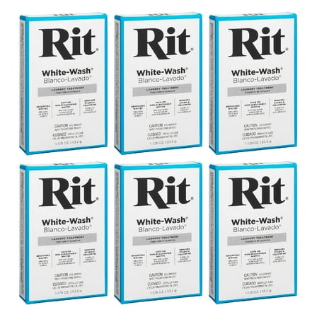 Rit White Wash Laundry Treatment Powder 1-7/8 oz, 6 Pack